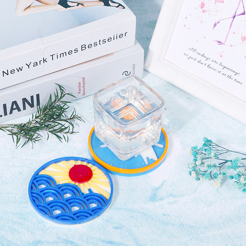 Pack of 2 DIY Mount Fuji Casting Coaster Silicone Resin Mold