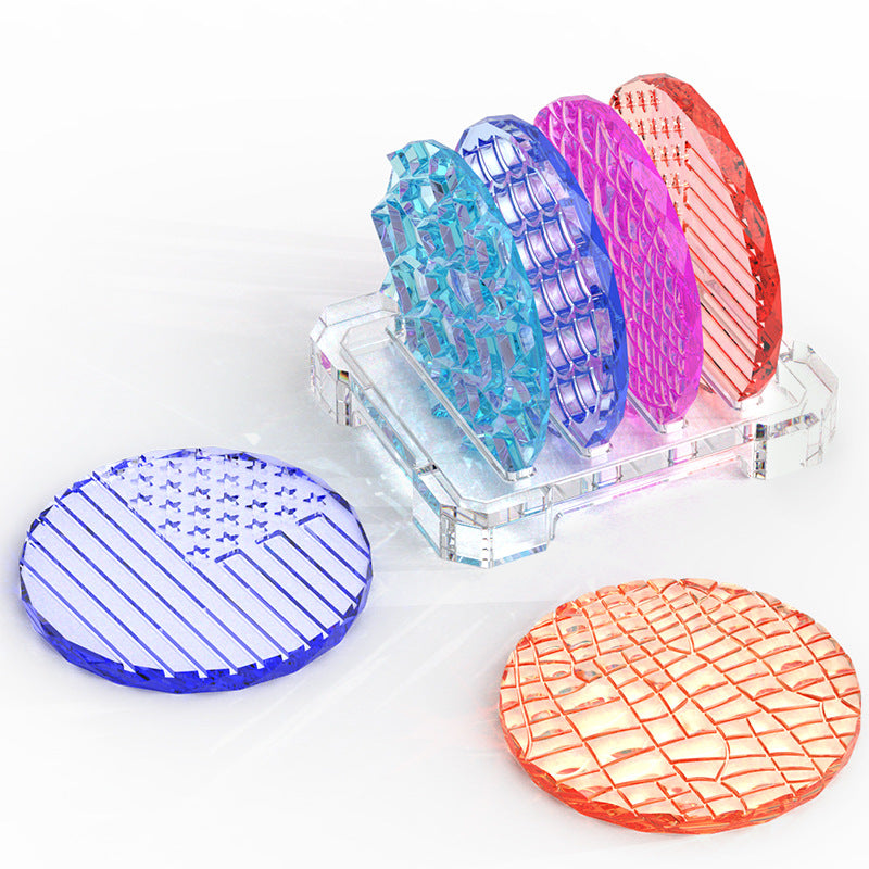 Pack of 5 DIY Round Casting Coaster Silicone Resin Mold