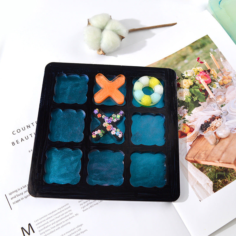 Tic-Tac-Toe DIY Board Game Epoxy Silicone Resin Mold M-QZ-JZQ001