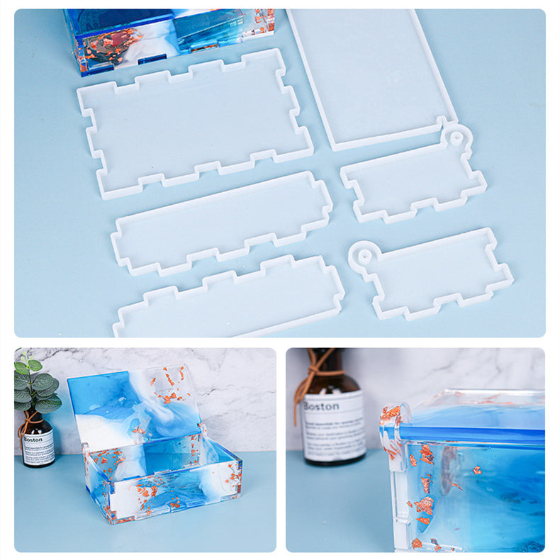 DIY Assemblable Storage Box Resin Silicone Mold M-DYYY-ZZH001