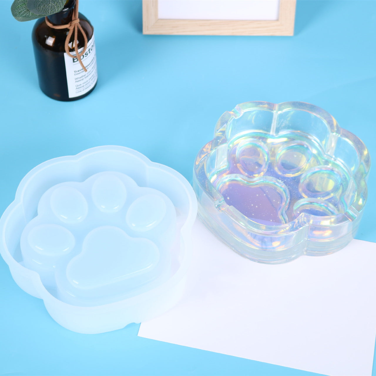 Cat Paws Ashtray Silicone Resin Mold 160x150mm M-DYY-CPA001