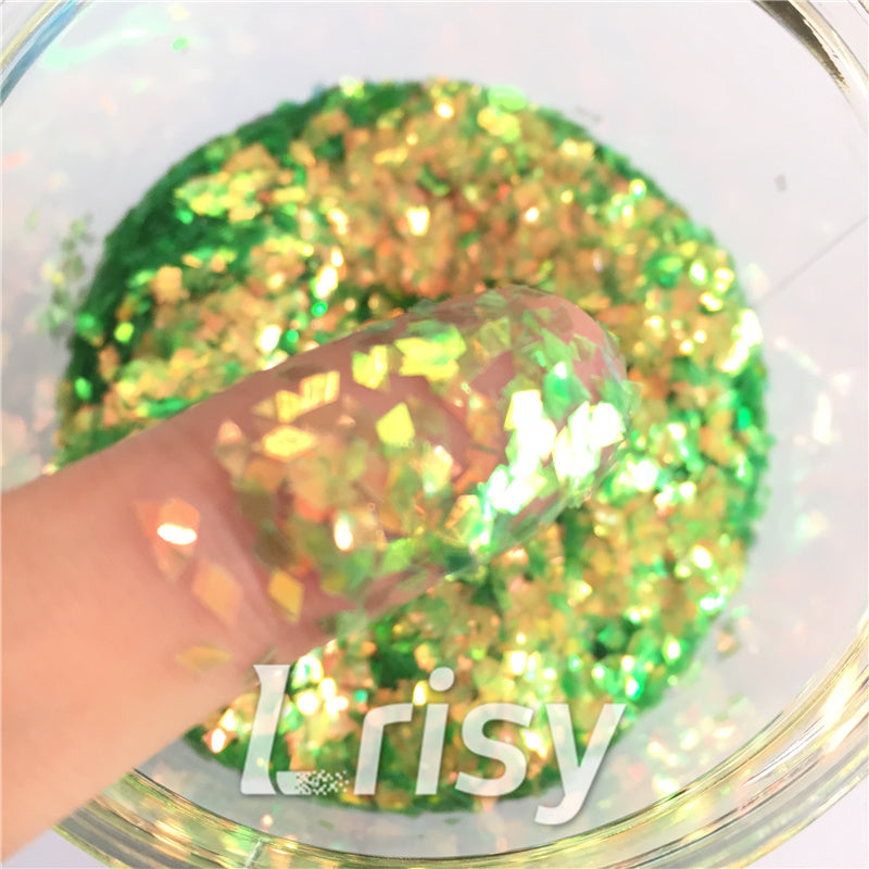 2mm Rhombic shaped translucent iridescent glitter C033