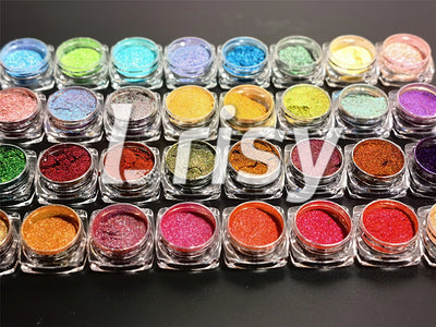 36 colors chameleon color shift mica powder is taking pictures and testing