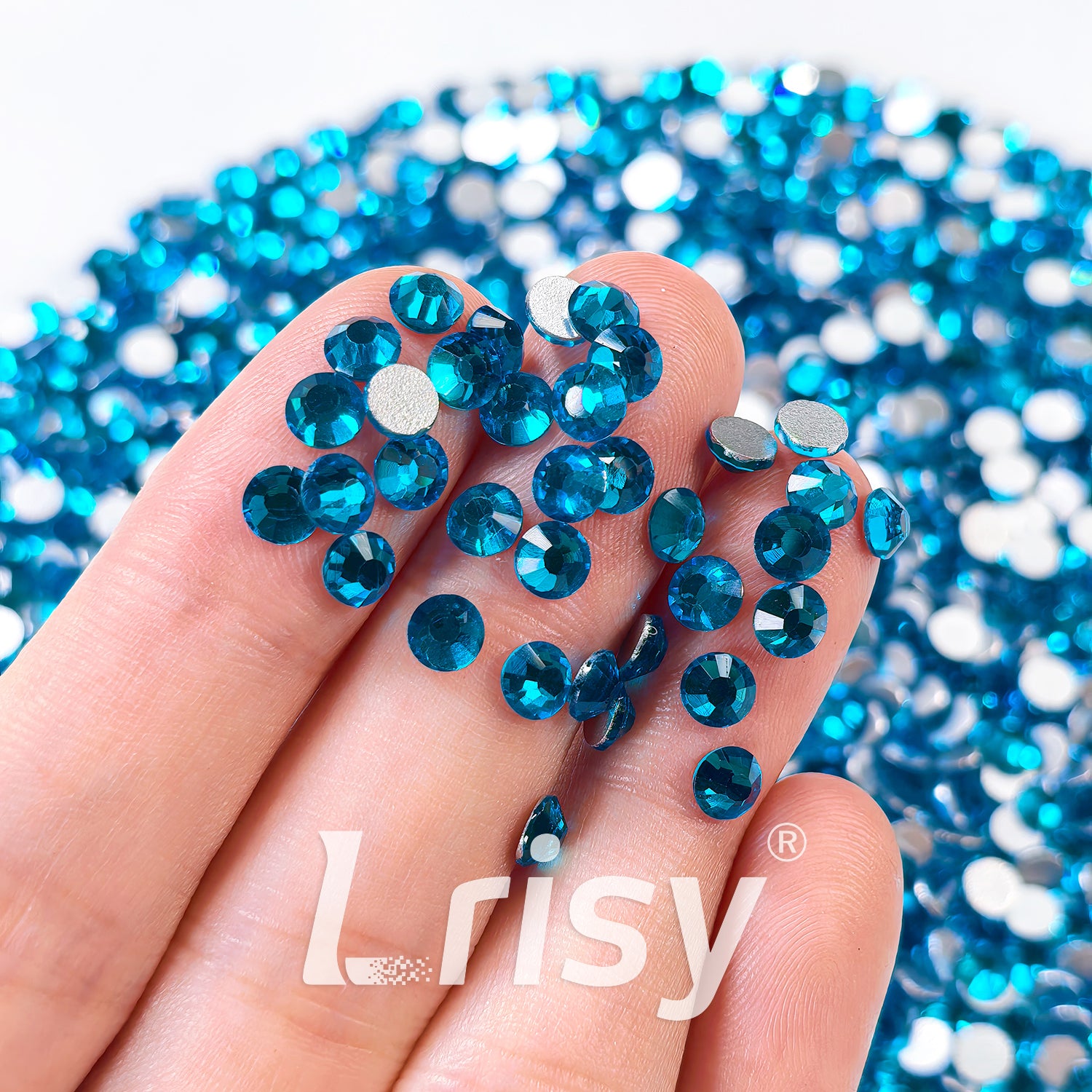 Capri Blue Flat Back Rhinestones FBRS076