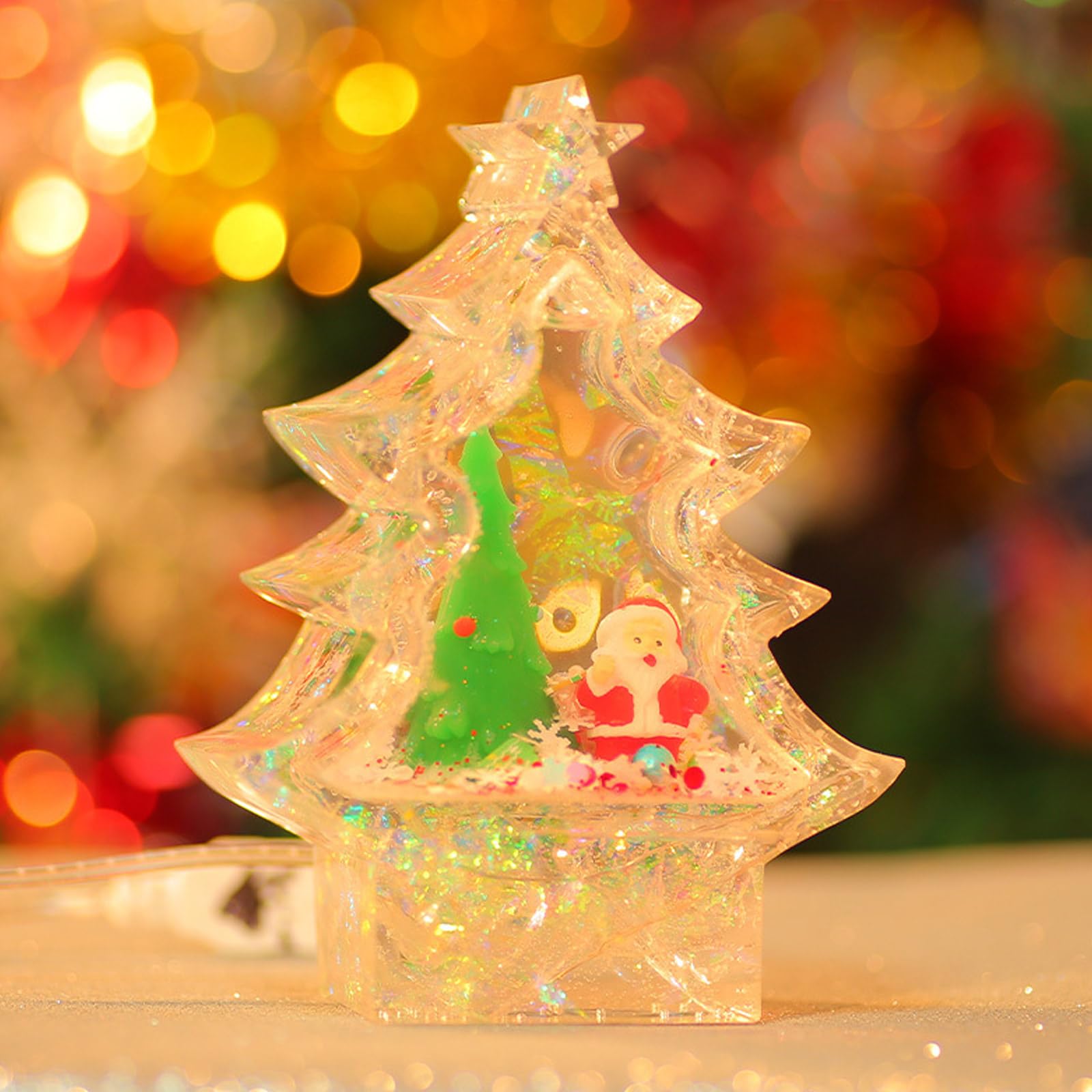 DIY Christmas Tree Quicksand Resin Mold Set with USB Light - Epoxy Craft Kit for Festive Home Decor and Gifts