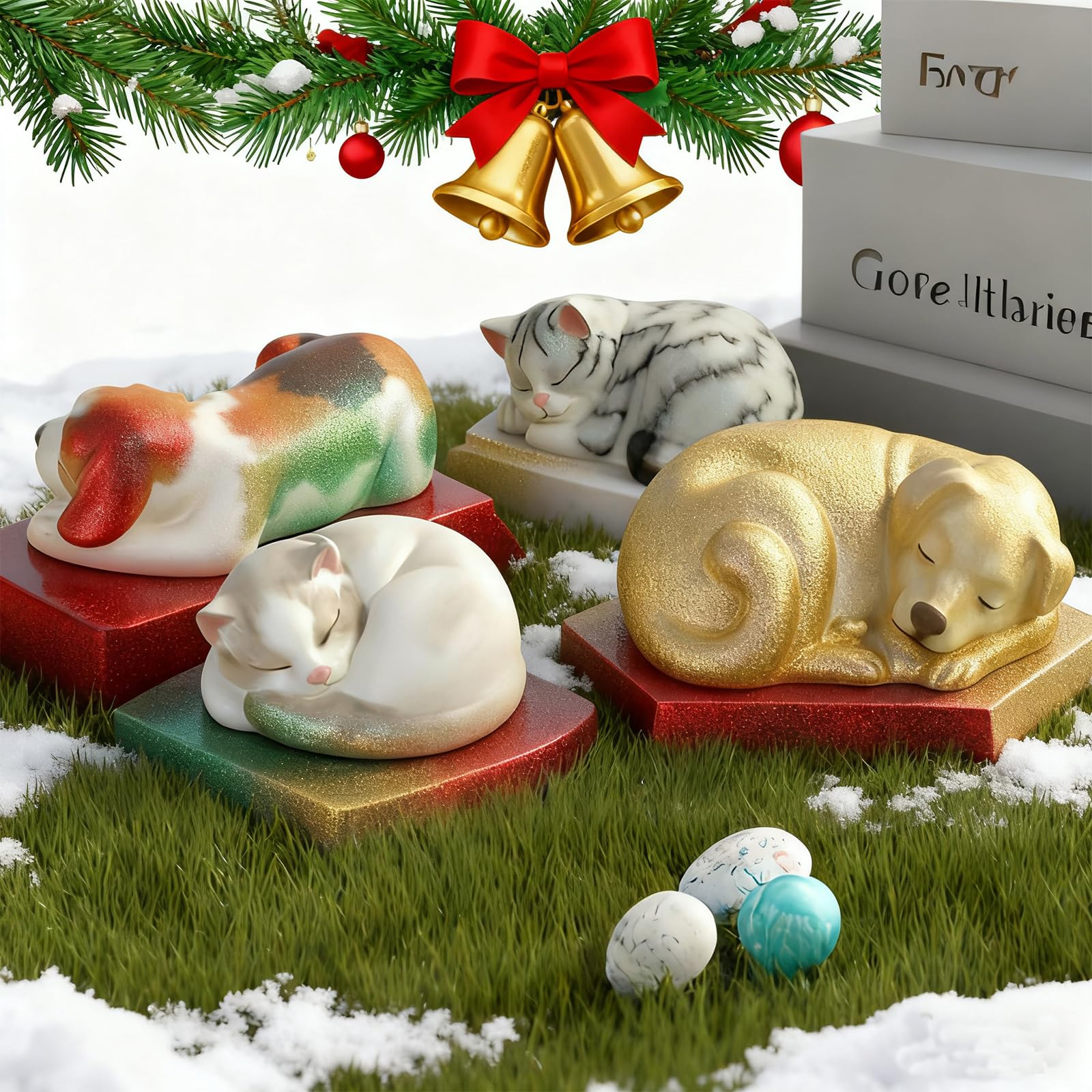 Pet Memorial Silicone Molds - Cat & Dog Statue Molds for Resin, Plaster, Soap | Keepsake Craft Kit for Pet Owners