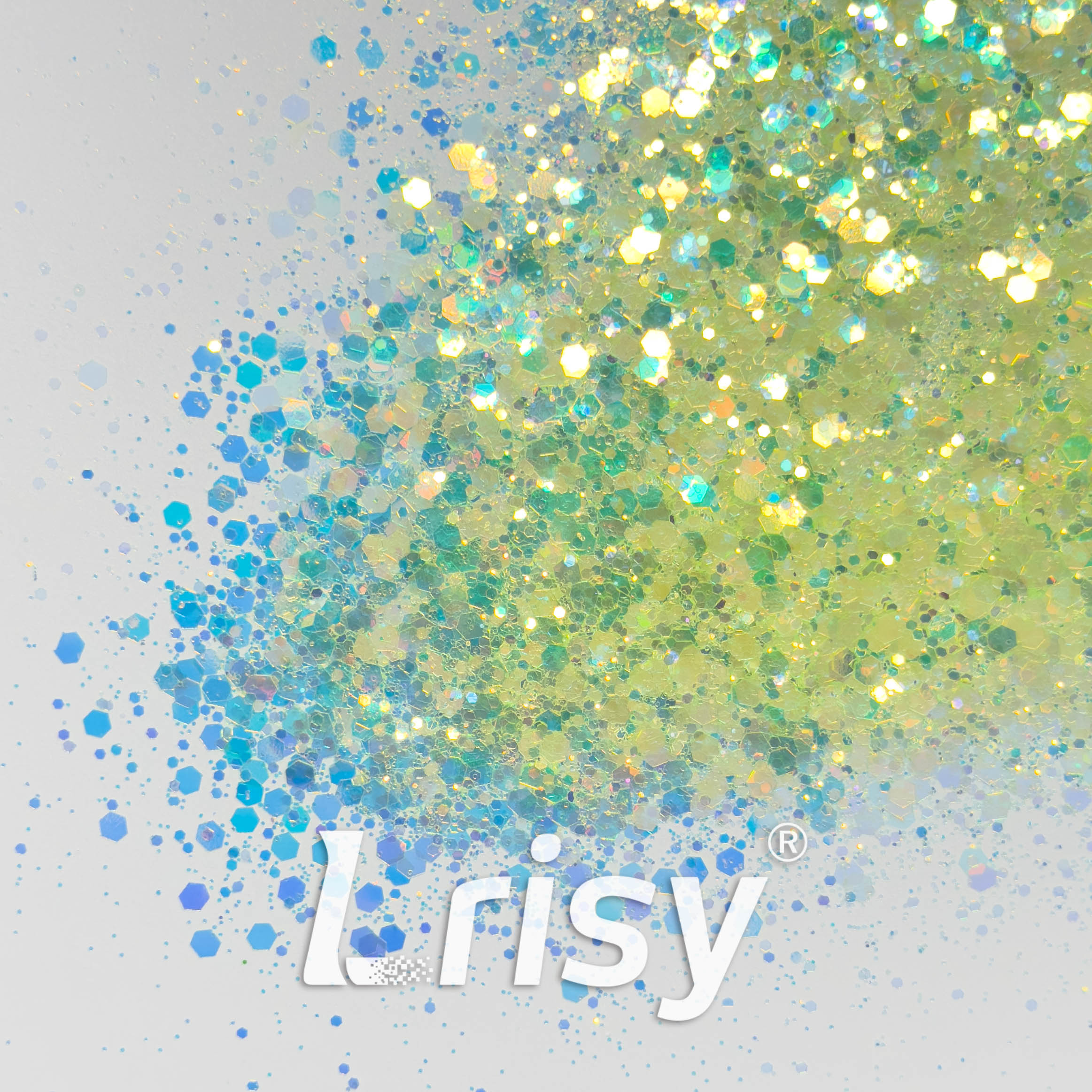 General Mixed High Brightness Iridescent Lemon Yellow Glitter HX1806