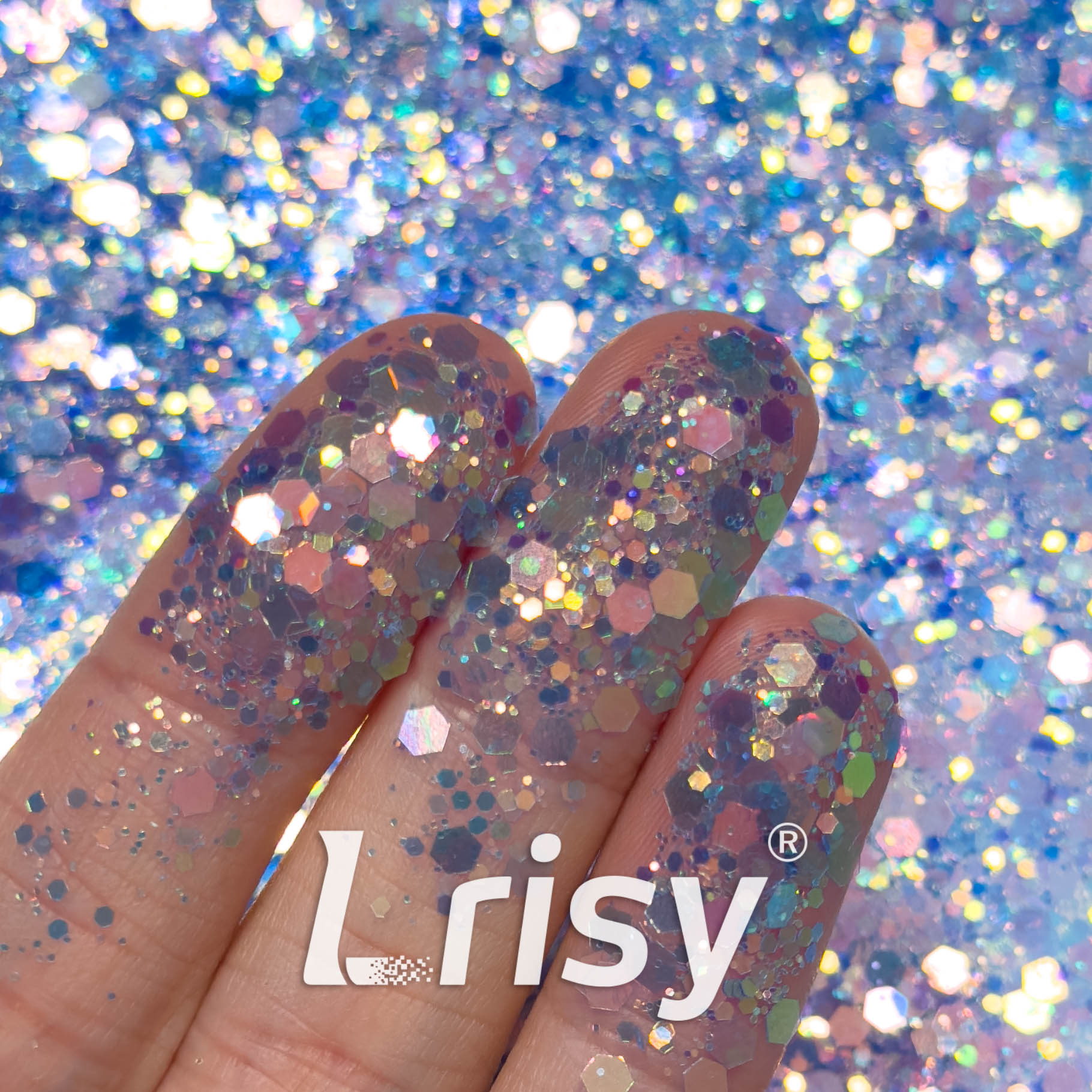 General Mixed High Brightness Iridescent Blue Glitter HX1813