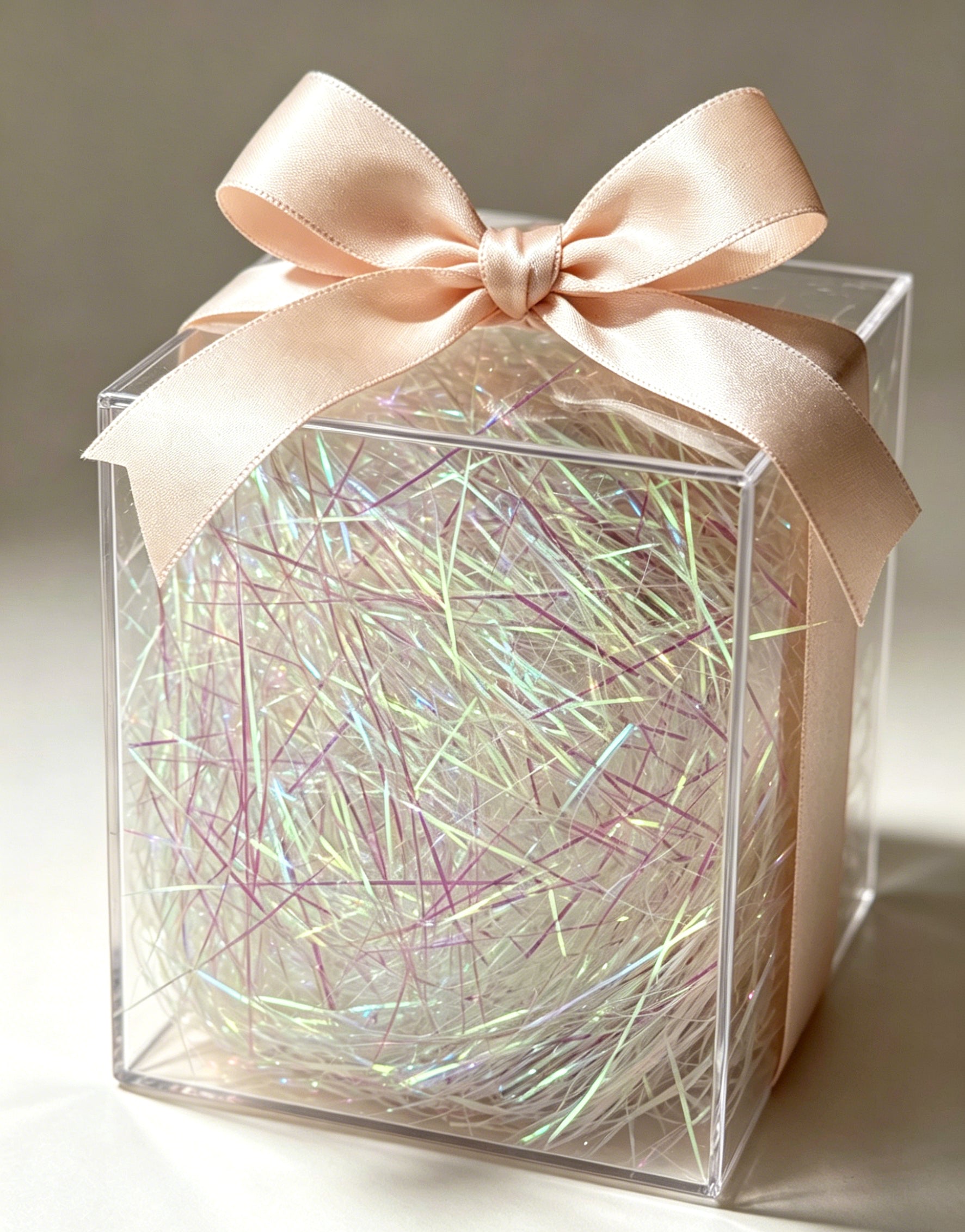 Strip Iridescent Crinkle Shred Filler Translucent Pink Raffia Grass Glitter C003