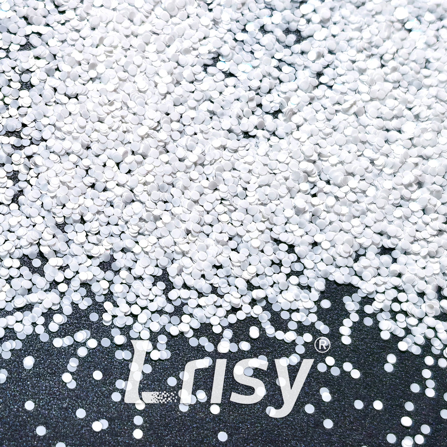 1mm/2mm Round Shaped Matallic White Glitter B01200