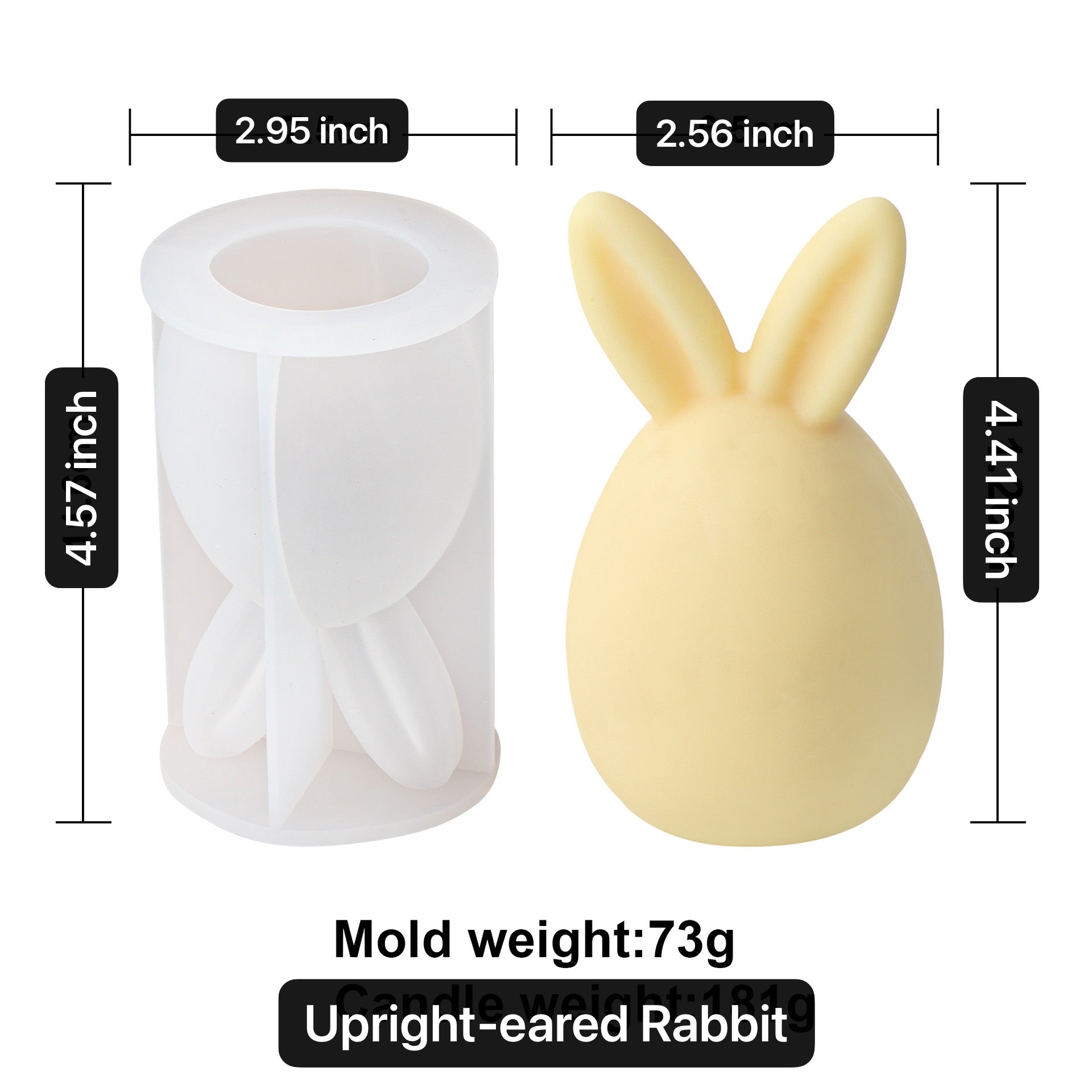 Lrisy Easter Upright-eared Rabbit Silicone Resin Mold
