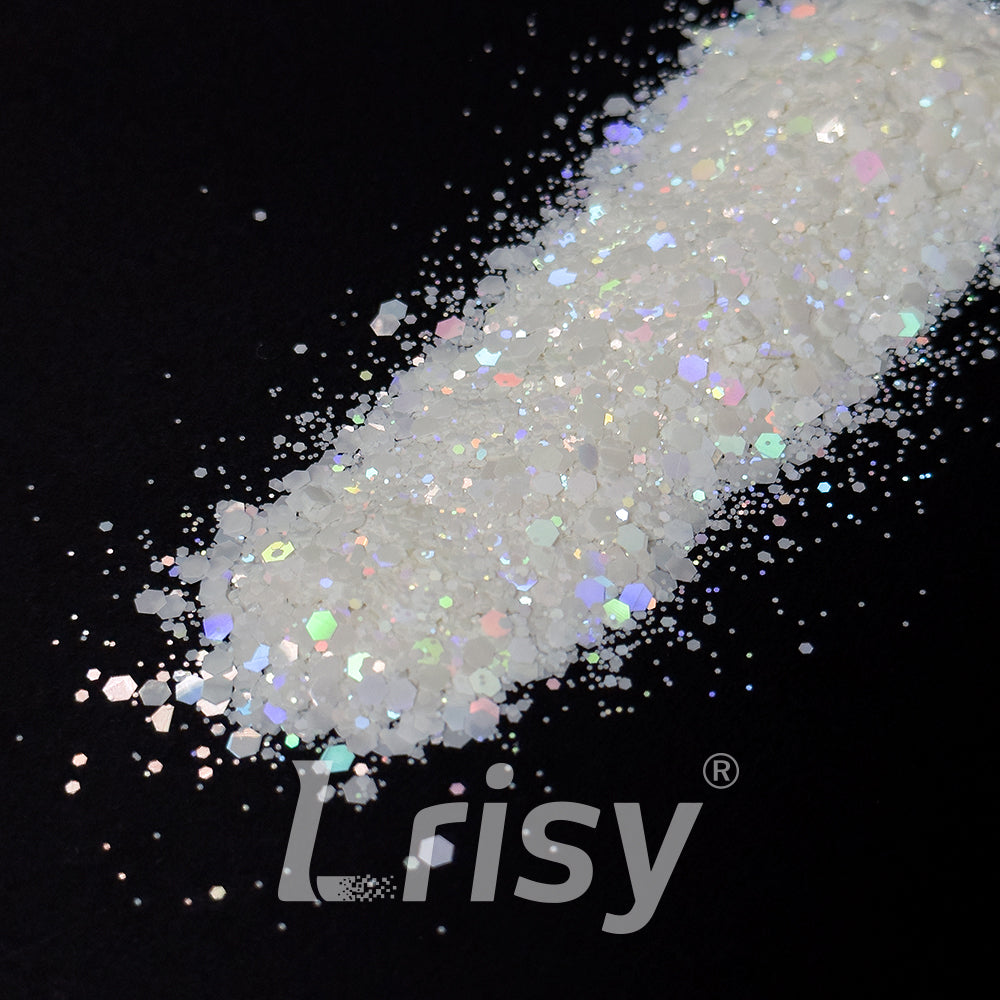 Pastel Holographic White Glitter HLD10