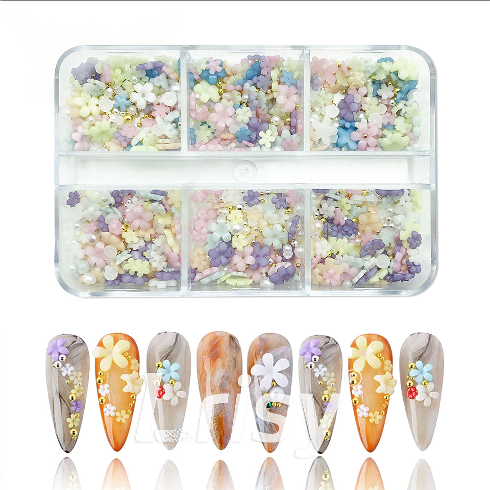 Small Resin Flowers Nail Art Decoration | 3D Resin Flower Designs | Multiple Colors Available