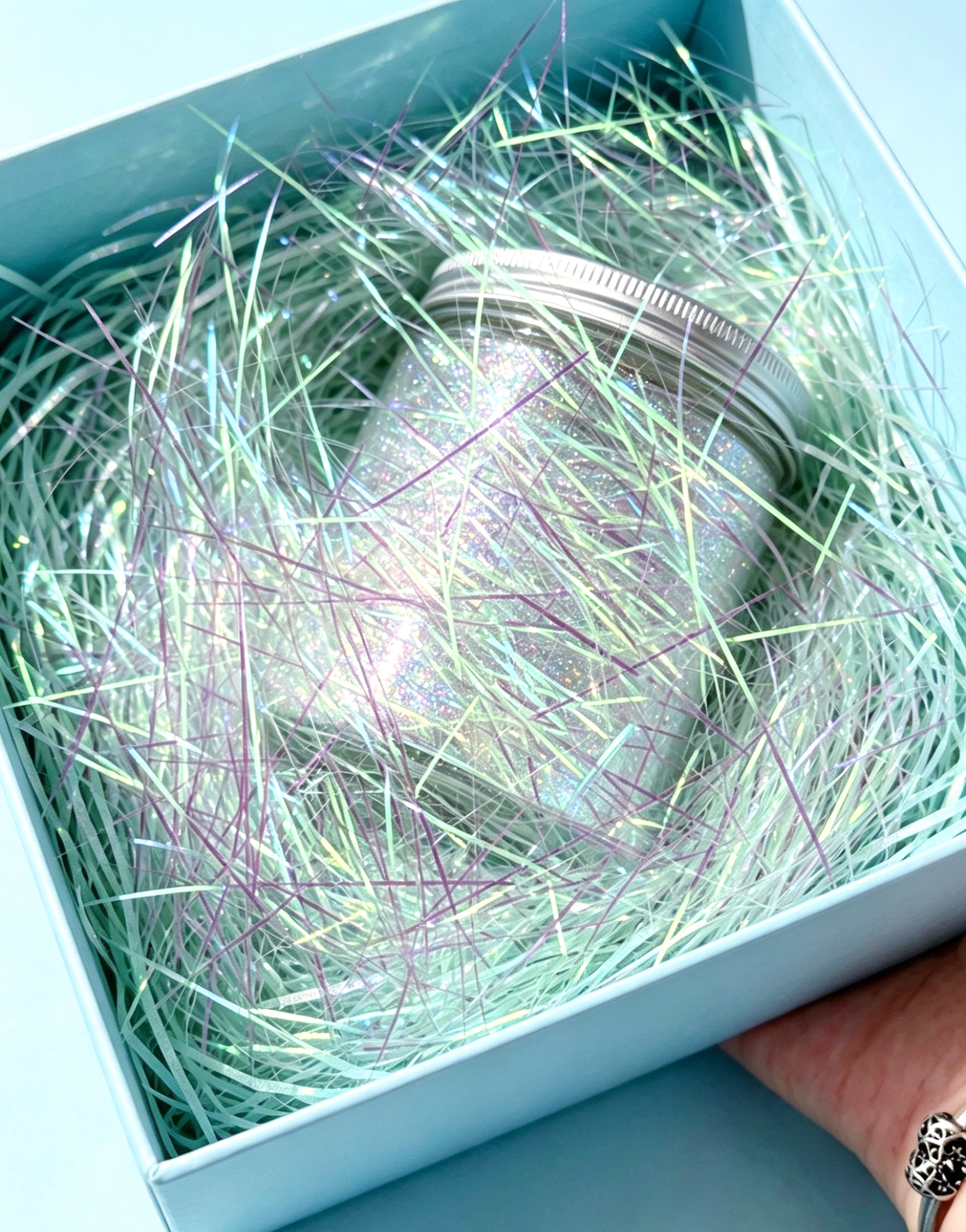 Strip Iridescent Crinkle Shred Filler Translucent Pink Raffia Grass Glitter C003