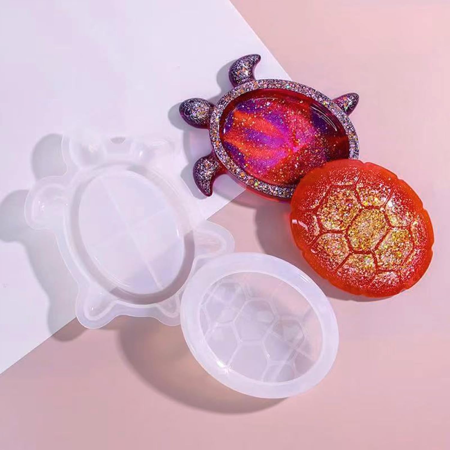 Sea Turtle Box Resin Mold with Lid - Turtle Silicone Mold for DIY Storage Box, Jewelry Holder, Trinket Dish & Resin Art