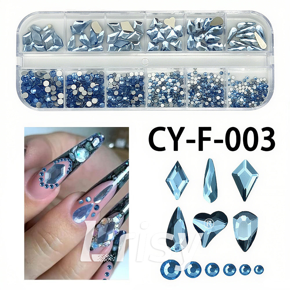 Lrisy Mix Size Nail Art Crystal Rhinestone Kit | Multi-Shape Flatback Gems | Nail Decoration Accessories