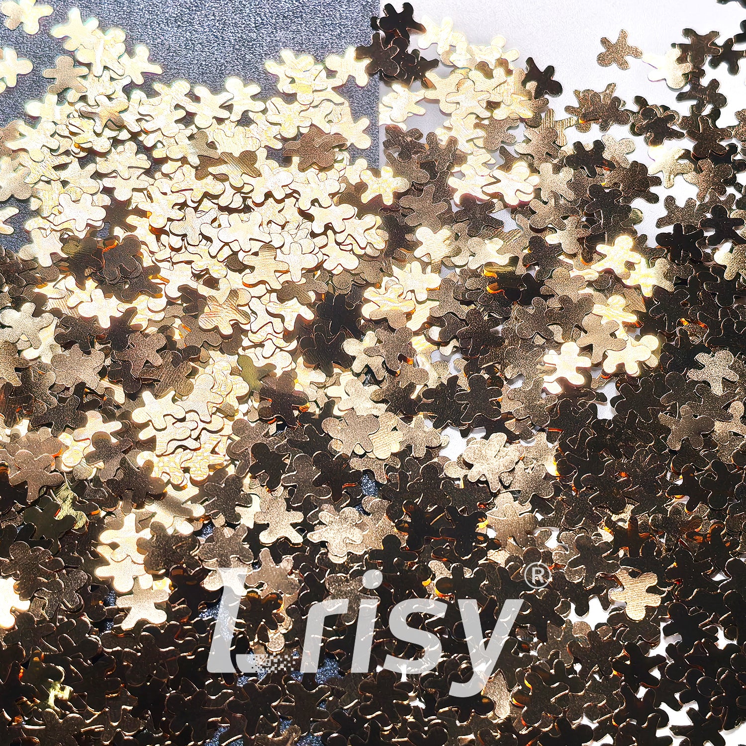 6mm Sand Gold Gingerbread Man Shaped Glitter B0213