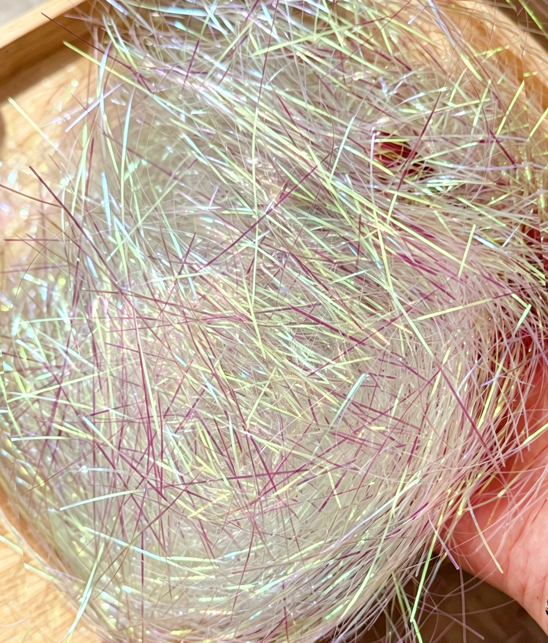 Strip Iridescent Crinkle Shred Filler Translucent Pink Raffia Grass Glitter C003