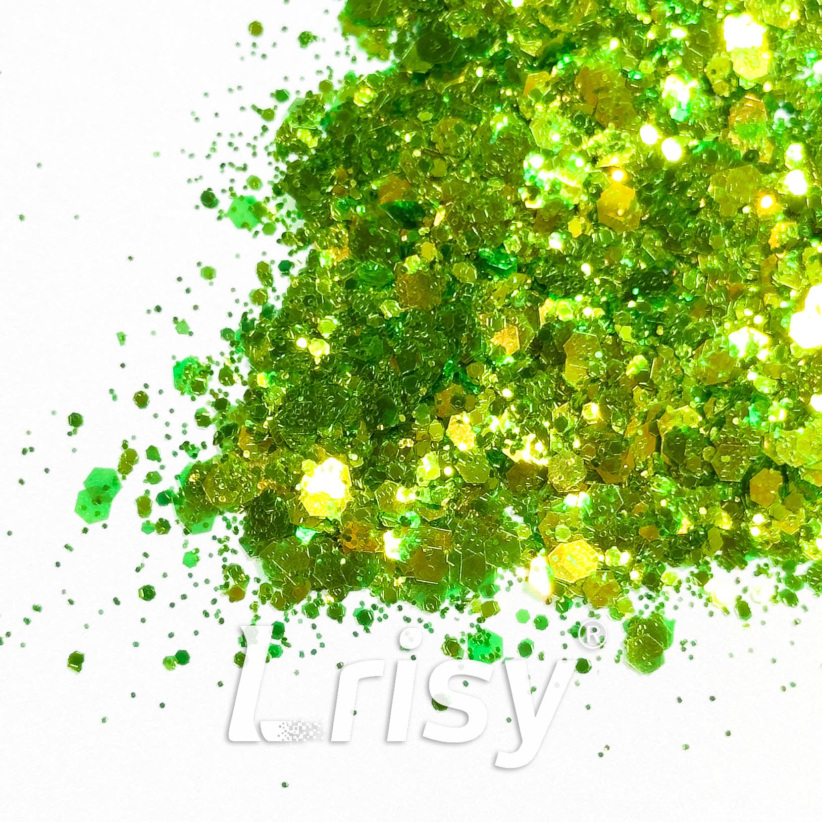 General Mixed Iridescent High Brightness Green Glitter F333R