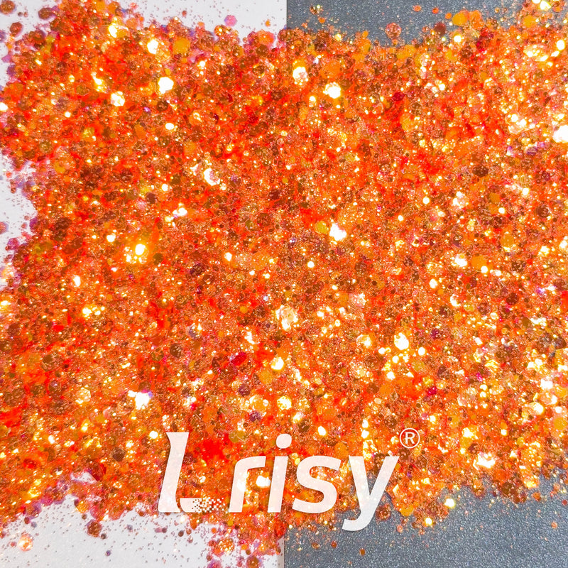 General Mixed Iridescent High Brightness Orange Glitter F334R