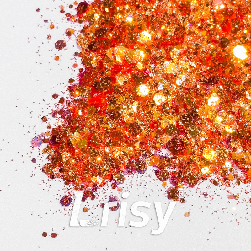General Mixed Iridescent High Brightness Orange Glitter F334R
