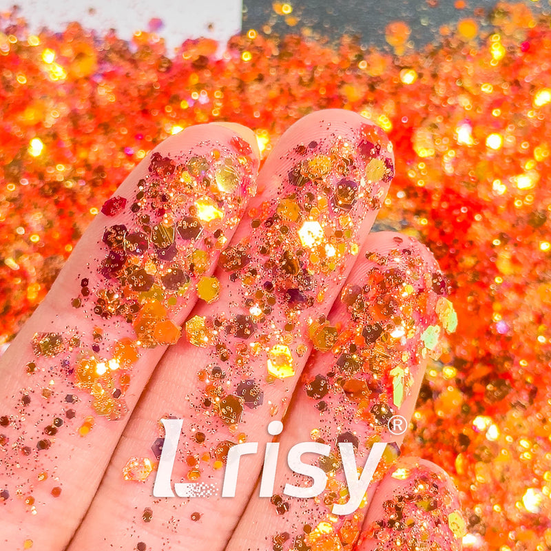 General Mixed Iridescent High Brightness Orange Glitter F334R