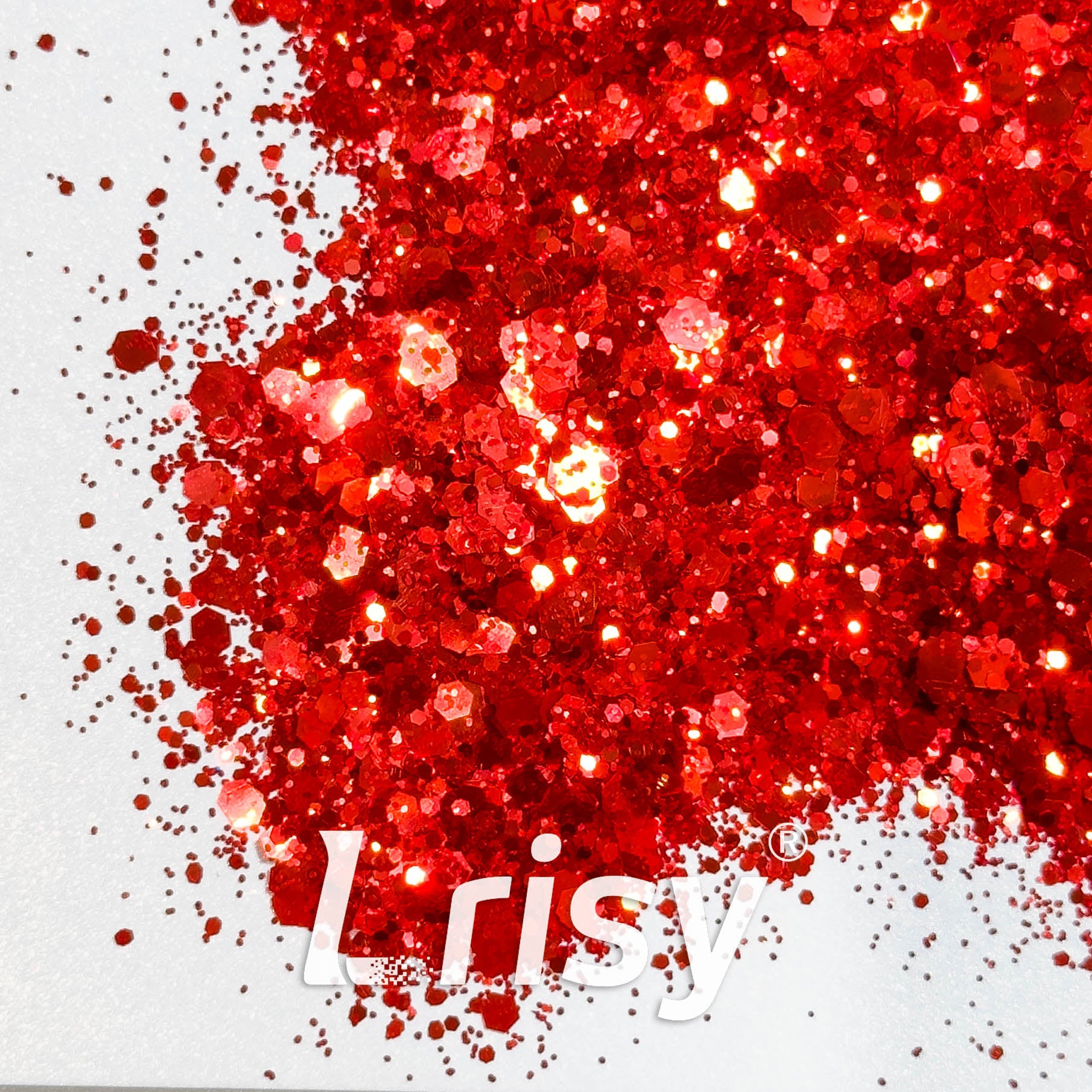 General Mixed Iridescent High Brightness Red Glitter F338AR