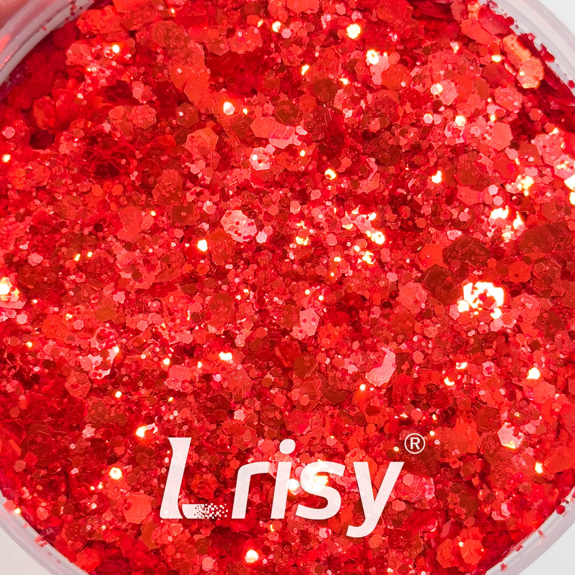 General Mixed Iridescent High Brightness Red Glitter F338AR