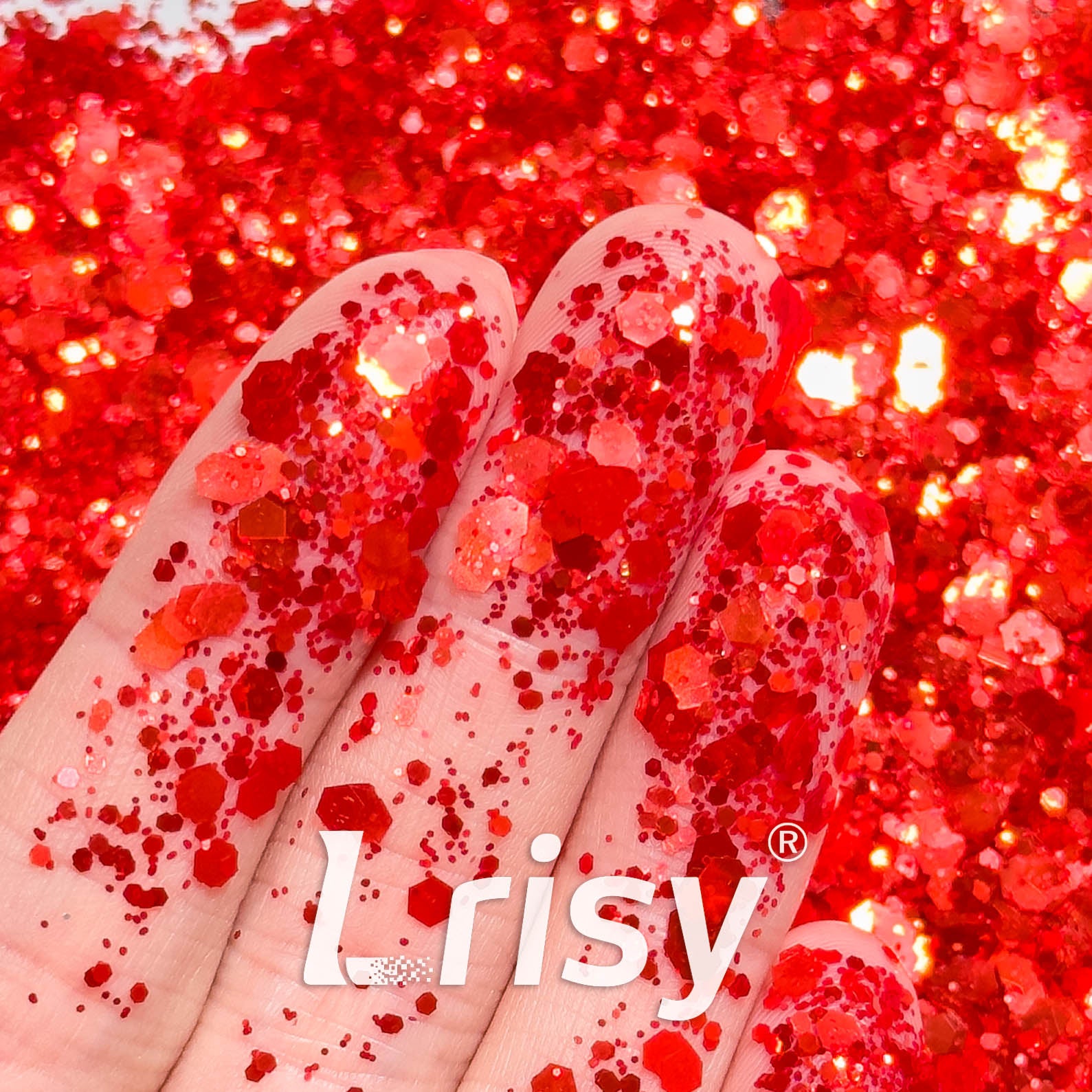 General Mixed Iridescent High Brightness Red Glitter F338AR