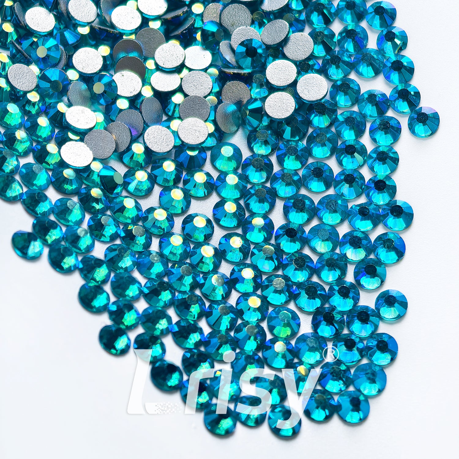 Peacock Blue AB Flat Back Rhinestones FBRS109