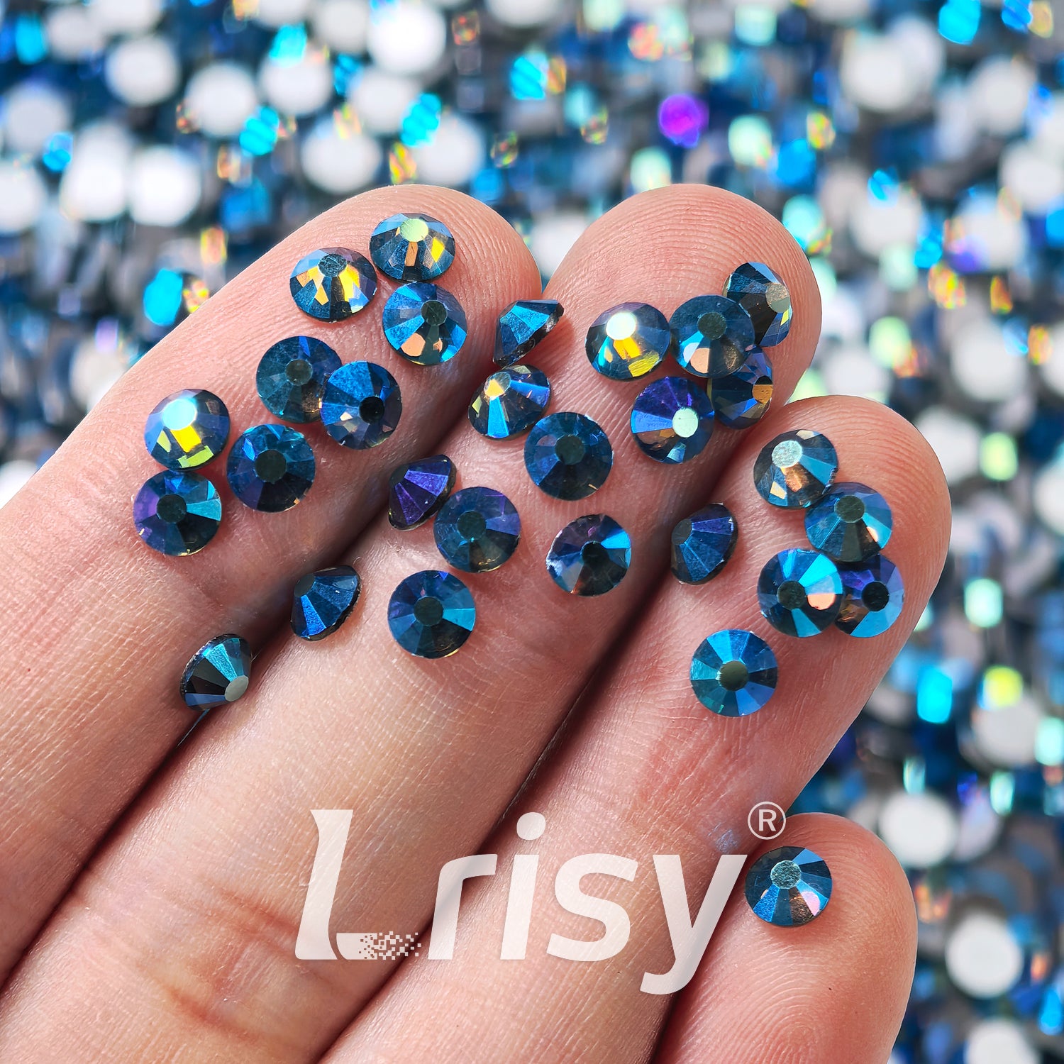 Black Diamond AB Flat Back Rhinestones FBRS140
