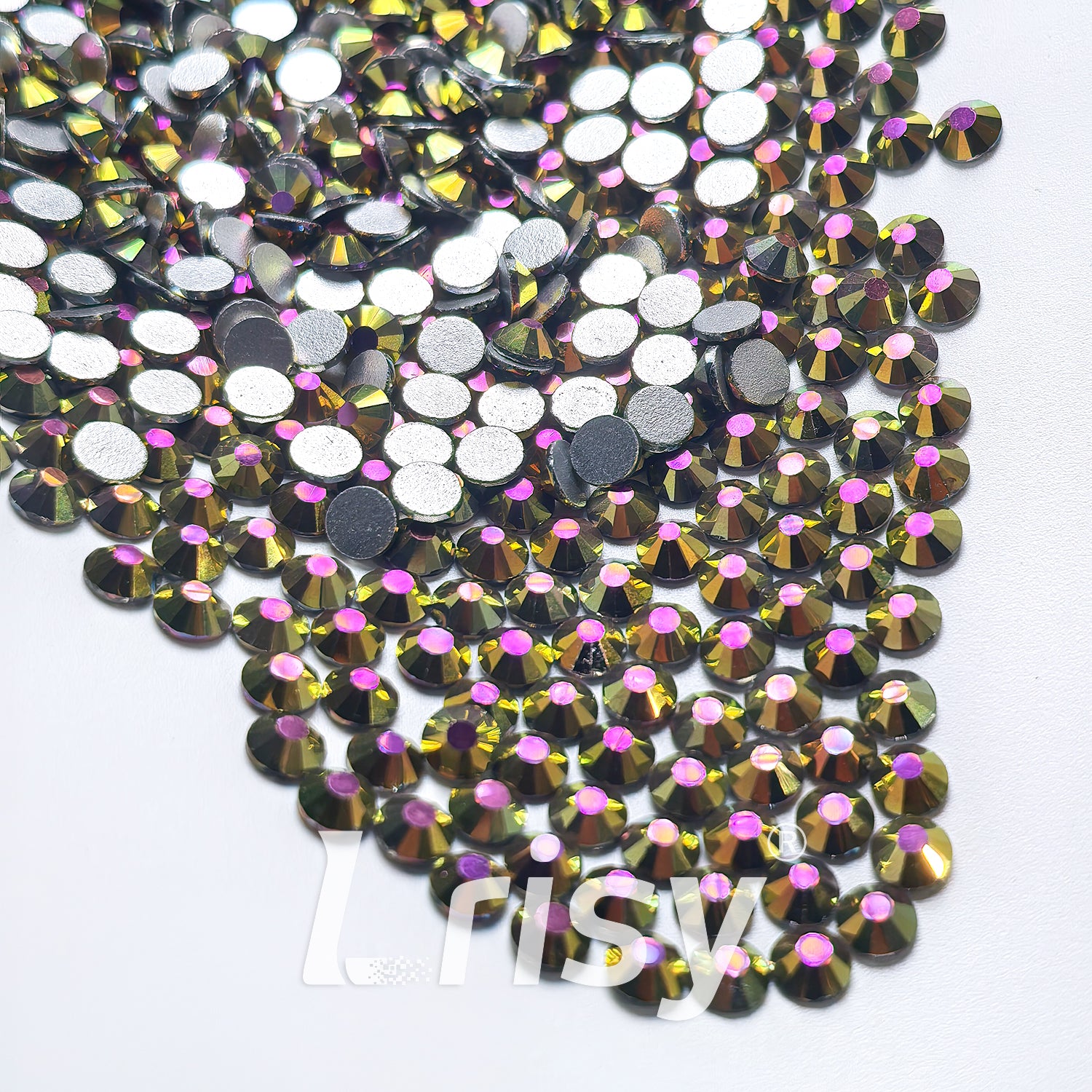 Metal Pink Flat Back Rhinestones FBRS229