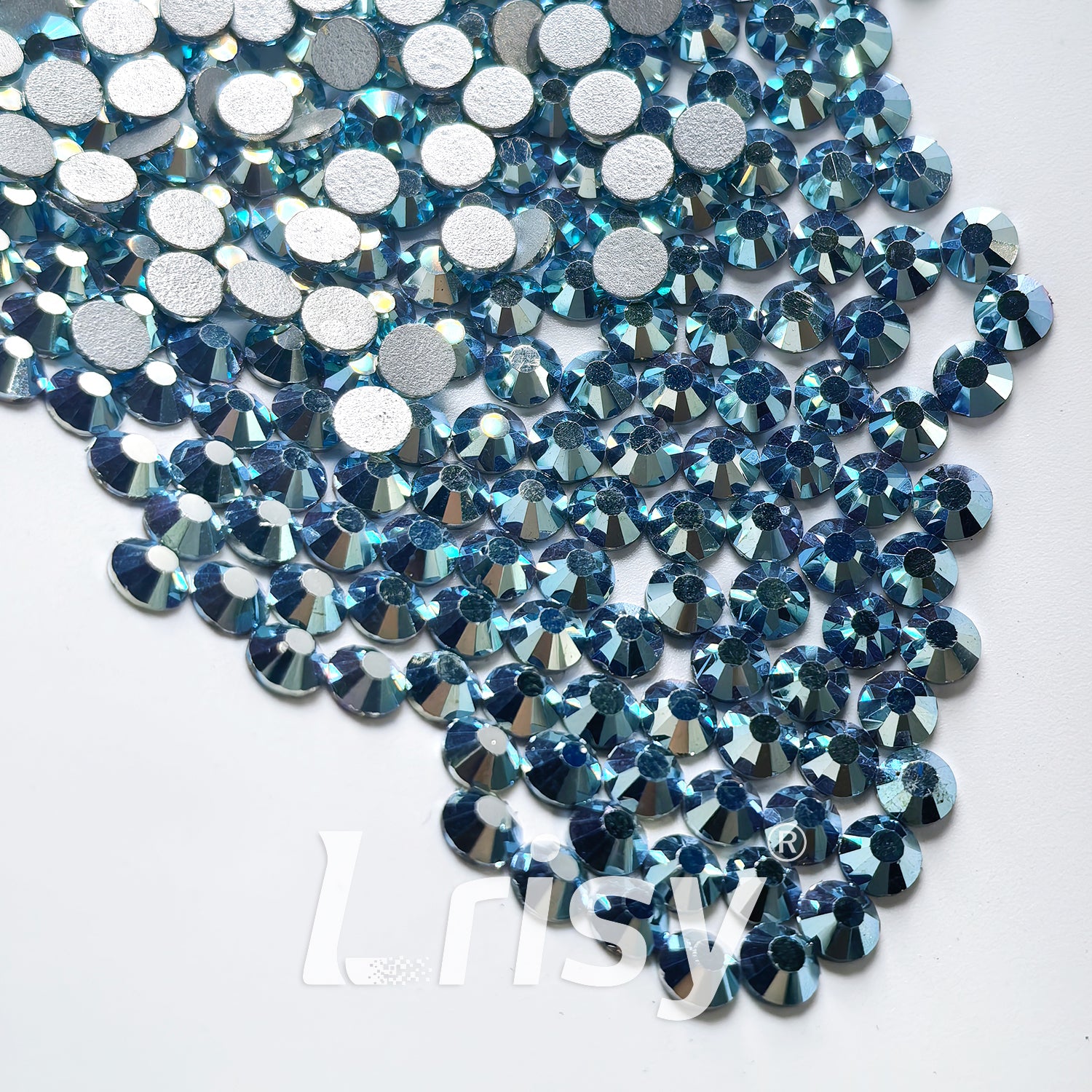 Crytal Heart Light Blue Flat Back Rhinestones FBRS231