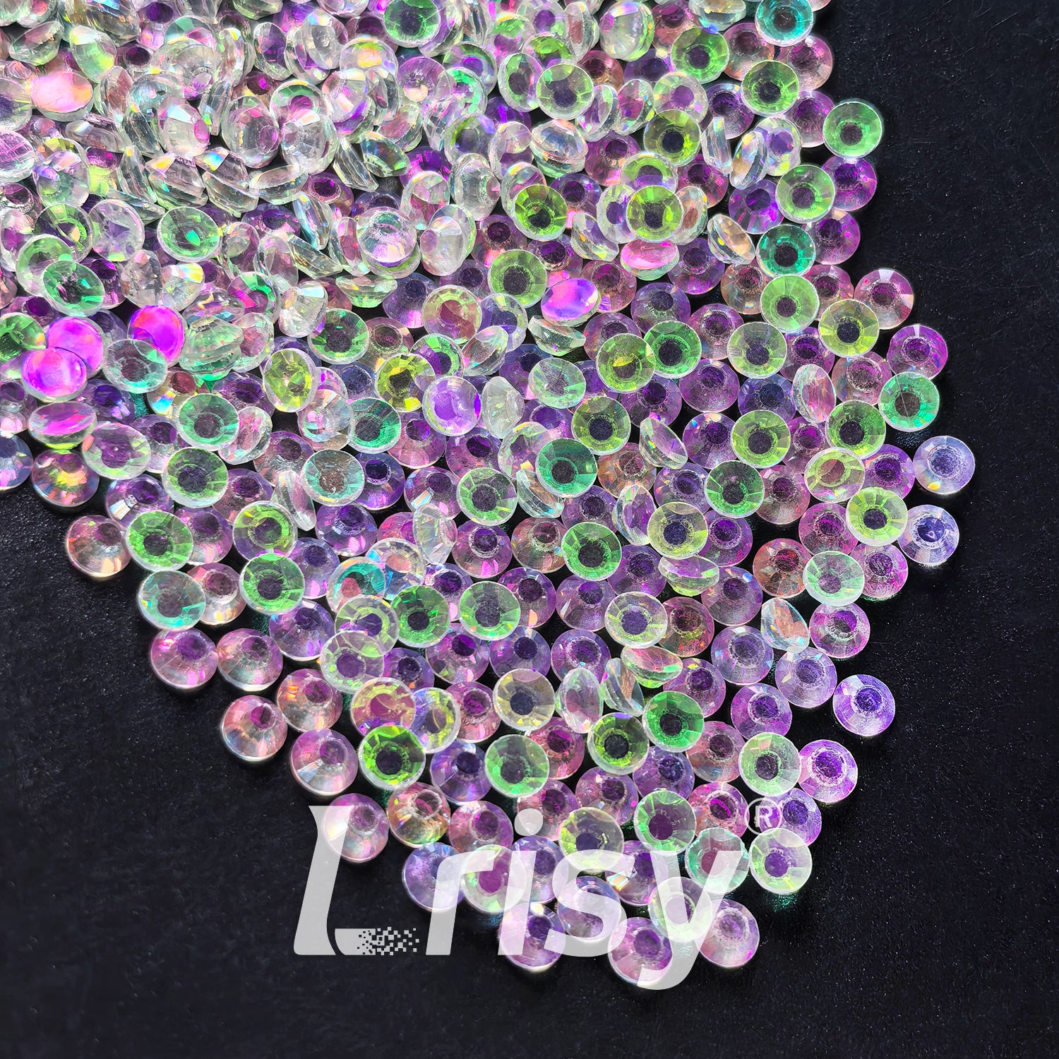 Pink Cover Green Flat Back Rhinestones FBRS253