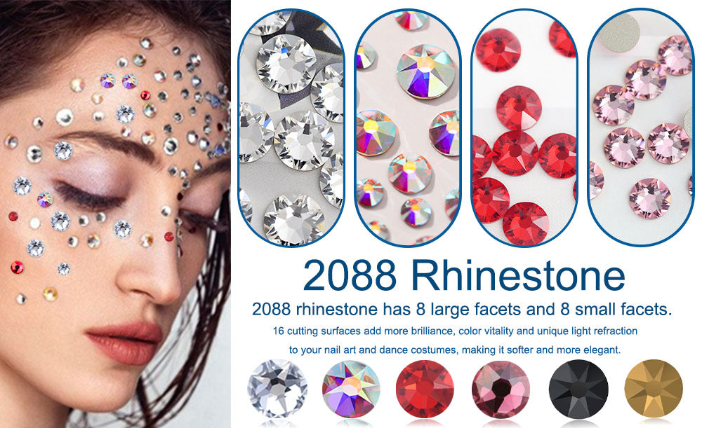 12-Grid Best Seller Glass Nail Rhinestone Kit | Multi-Shape Flatback Glass Diamonds