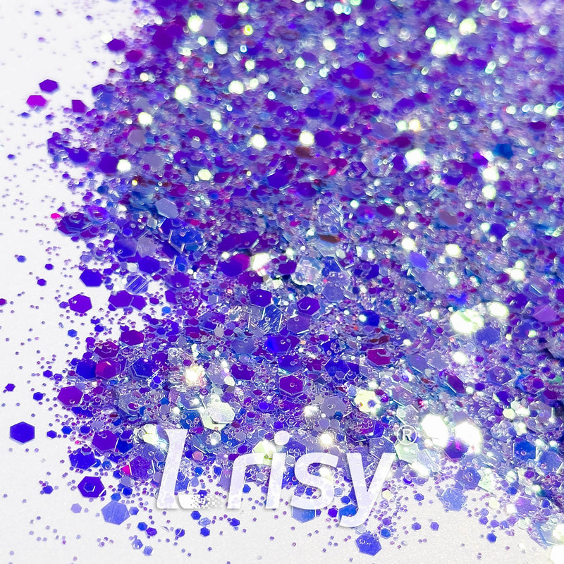 High Brightness Fluorescent Iridescent Purple Chunky Mixed Glitter HA208