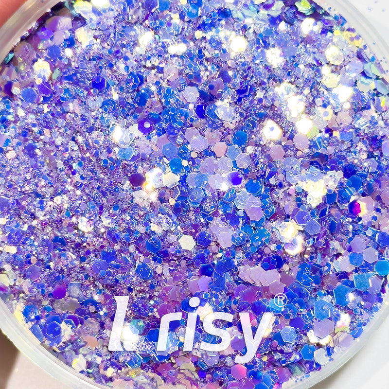 High Brightness Fluorescent Iridescent Purple Chunky Mixed Glitter HA208