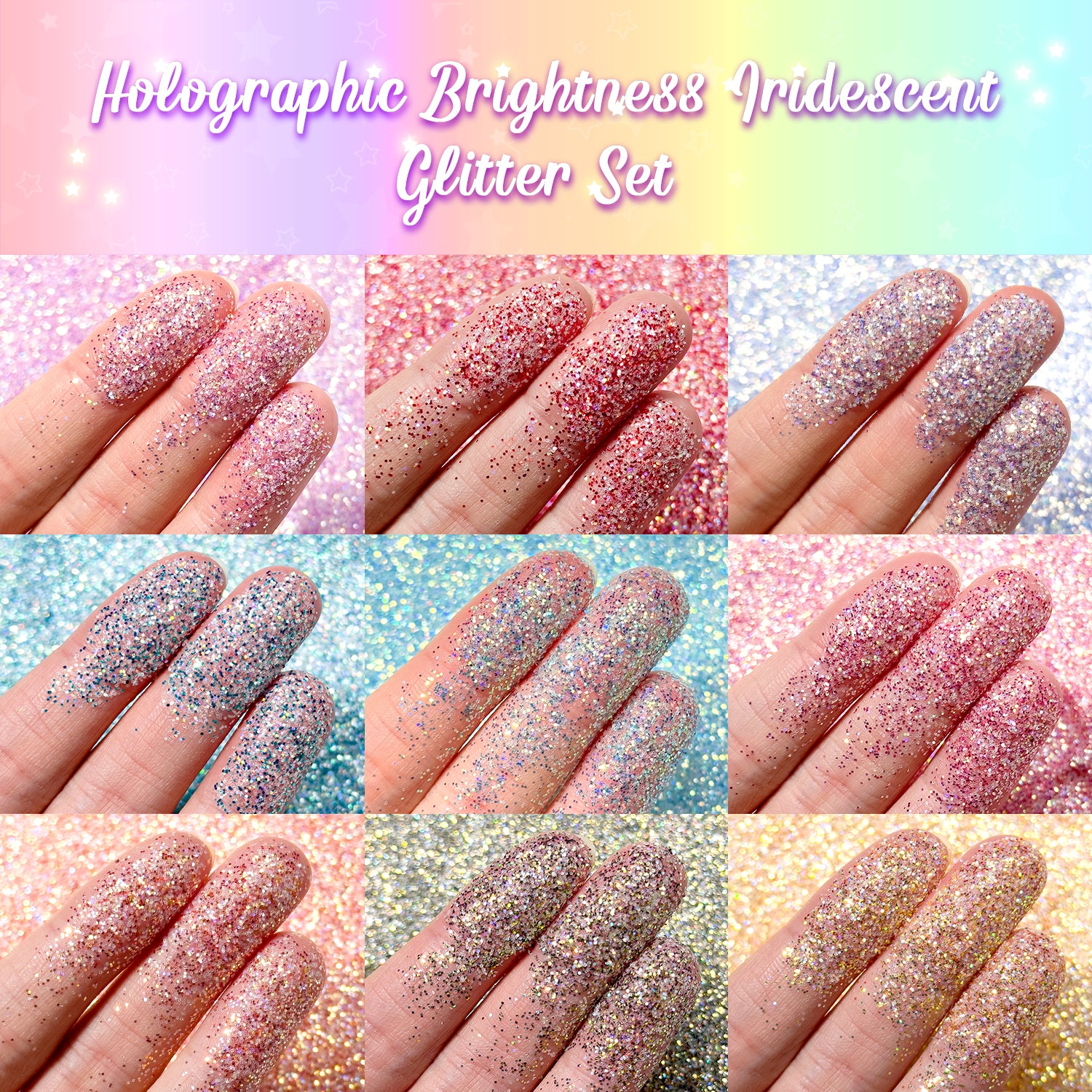 Lrisy Holographic Brightness Iridescent Glitter Set