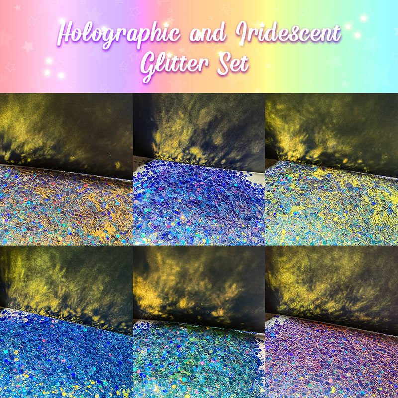 Holographic and Iridescent Glitter Set