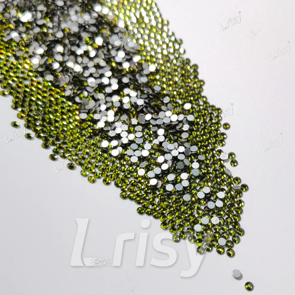 1.9-2.1mm Olive Green (Olivine) Flat back Rhinestones FBRS008