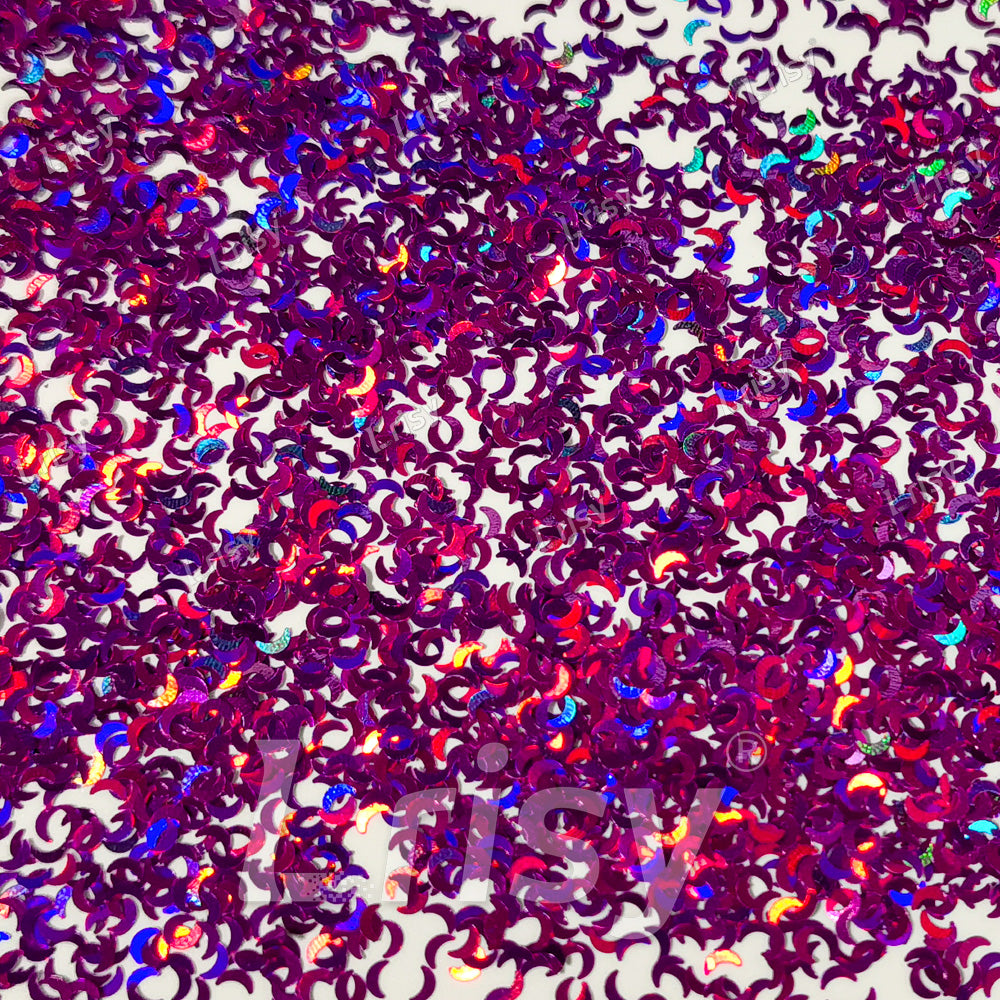 2.5mm Moon Shaped Holographic Purple Glitter LB0800