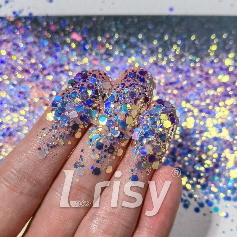 General Mixed Holographic and Iridescent Pink Glitter 7301
