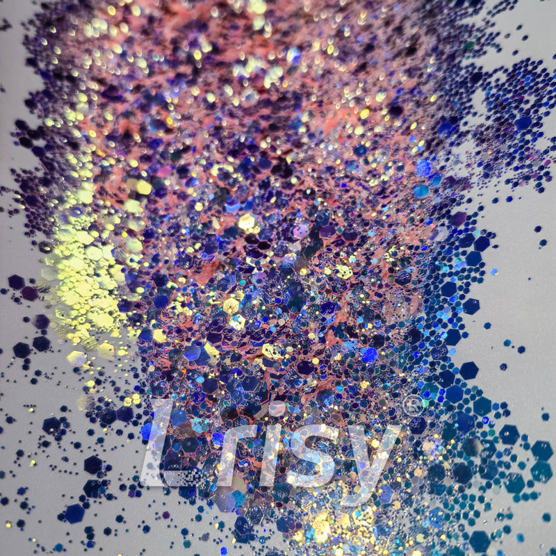 General Mixed Holographic and Iridescent Pink Glitter 7301