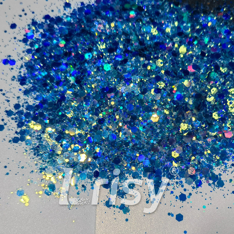 General Mixed Holographic and Iridescent Blue Glitter 7306