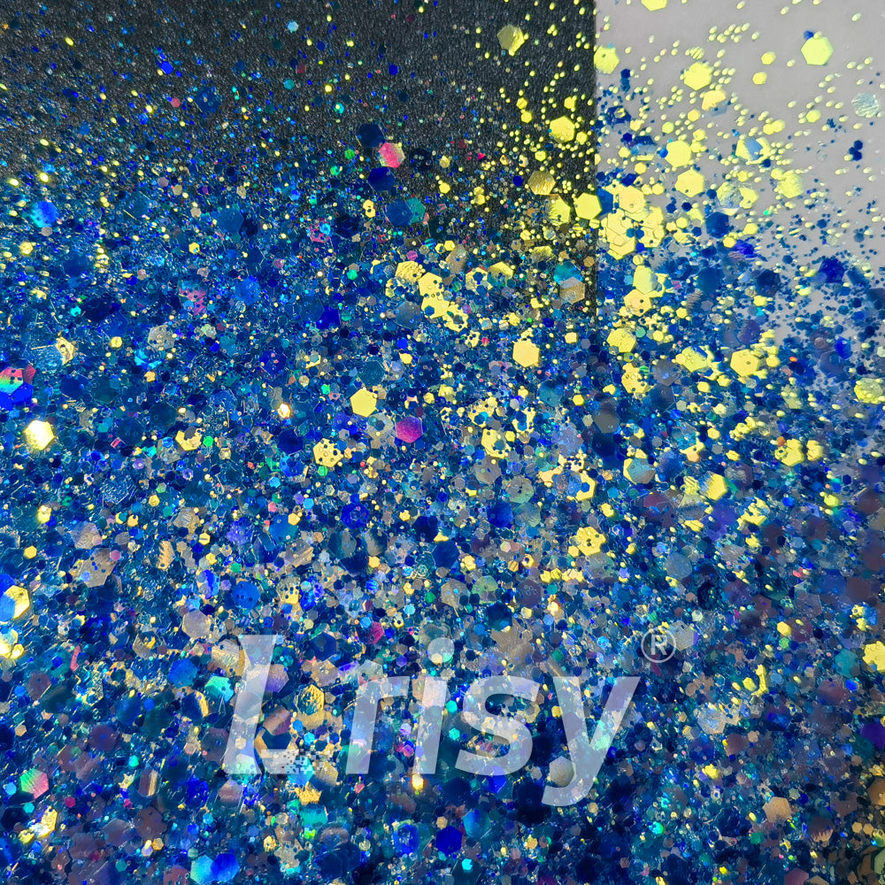 General Mixed Holographic and Iridescent Blue Glitter 7306