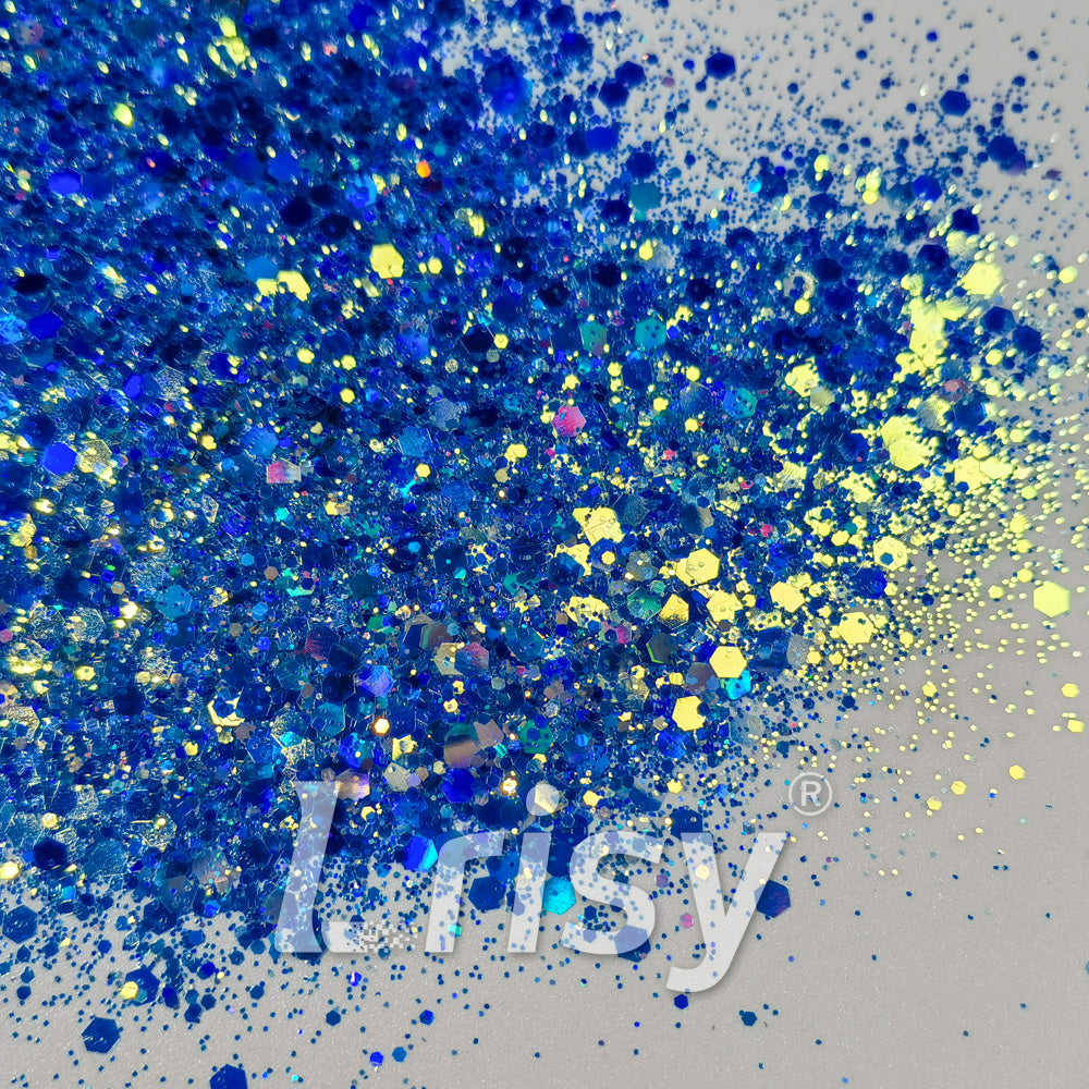 General Mixed Holographic and Iridescent Blue Glitter 7306
