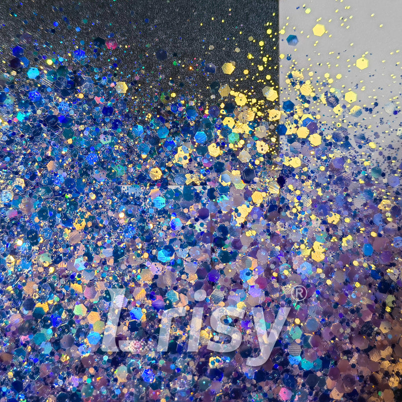 General Mixed Holographic and Iridescent Purple Glitter 7309