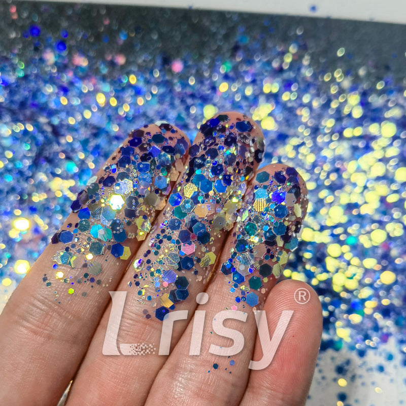 General Mixed Holographic and Iridescent Purple Glitter 7309