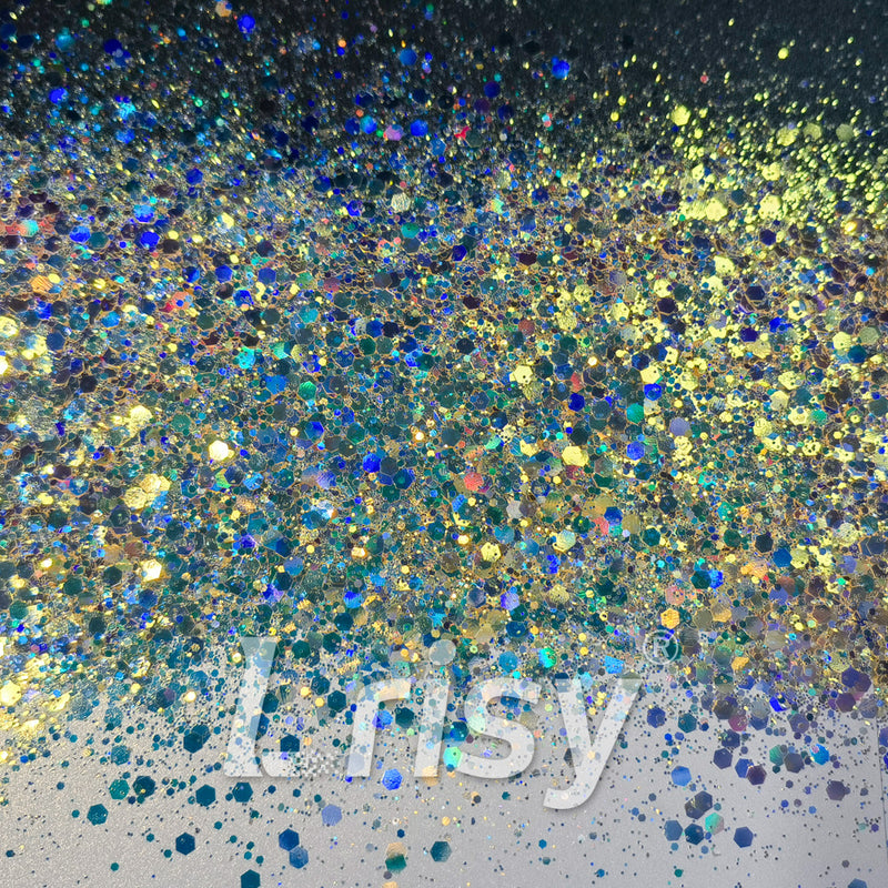 General Mixed Holographic and Iridescent Orange Glitter 7308