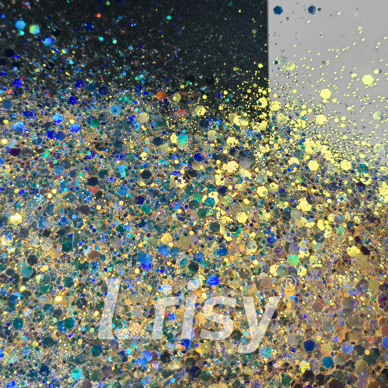 General Mixed Holographic and Iridescent Orange Glitter 7308